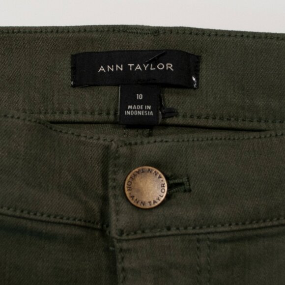 Ann Taylor Skinny Ankle Jeans Womens 10 Olive Green Modern Fit Stretch 0501X - Picture 4 of 5